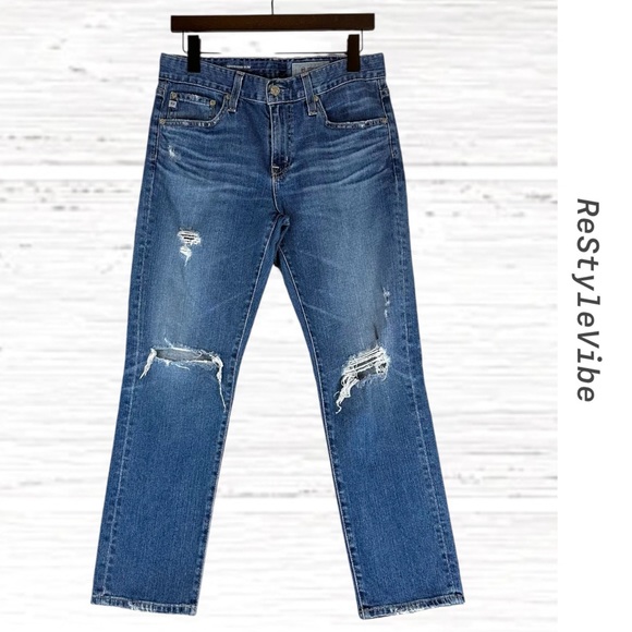 ADRIANO GOLDSCHMIED AG Women’s Size 27R Denim Jeans Ex-Boyfriend Slim Slouchy - Picture 1 of 16